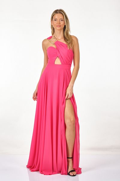 DORİ Γυναικείο φόρεμα Dori One Shoulder Fuchsia 231KB5073