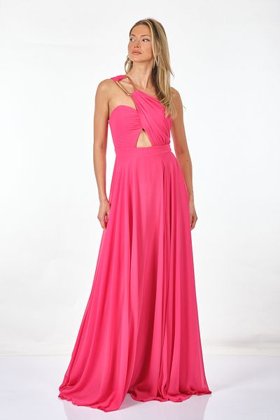 DORİ Γυναικείο φόρεμα Dori One Shoulder Fuchsia 231KB5073