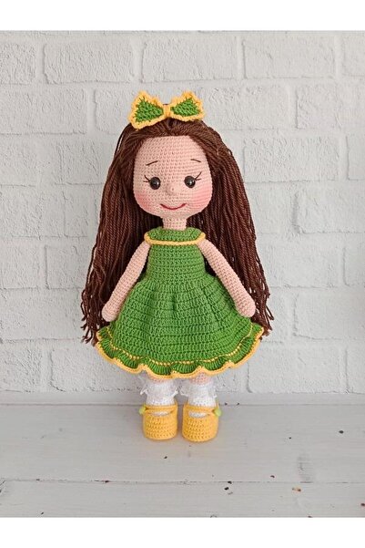 OYUNCAKPARK Yeşil Fatoş Bebek Amigurumi Organik Oyuncak