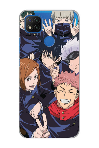 Magic Ring Xiaomi Redmi 9C / 10A Uyumlu Jujutsu Kaisen Tasarımlı Şeffaf Telef...