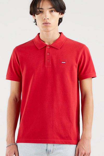 Levi's Levis Polo Neck Relaxed Fit Short Sleeve Red Men's 100% Cotton T-Shirt A0229-0009