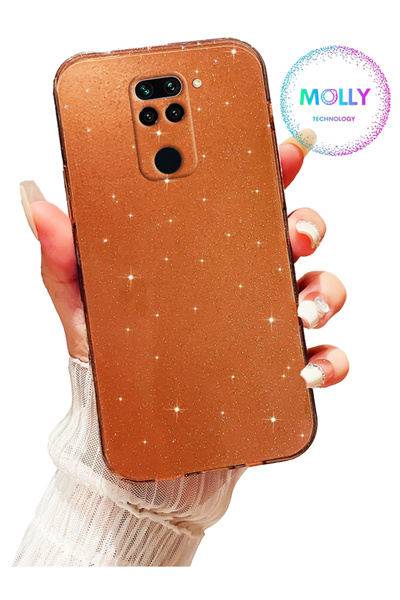 Molly Xiaomi Redmi Note 9 İçin Sienna Berry Simli Parlak Silikon Kılıf