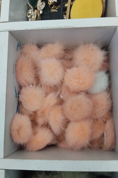 DUAYEN Tüy ponpon ayakkabı oyuncak ve tekstil aksesuarı 10 adet yavruağzı