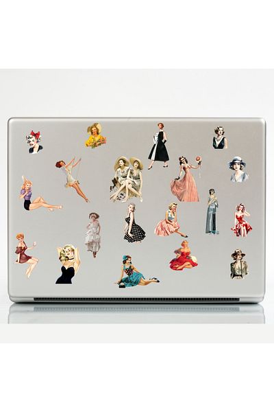 Ororabutik Σετ 39 τμχ Vintage Retro Ssticker - Σετ αυτοκόλλητων Scrapbook Bullet Journal