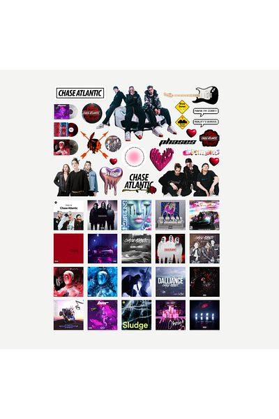 Ororabutik Σετ αυτοκόλλητων Chase Atlantic 43Pcs - Σετ αυτοκόλλητων Scrapbook Bullet Journal