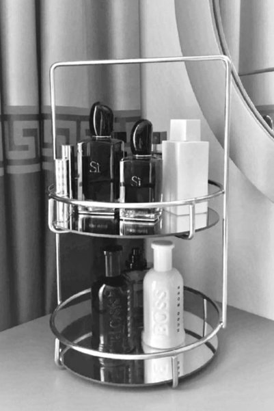 Manor Cam 38 Cm 2 Katlı Gümüş Lüx İkramlık ,Sunumluk