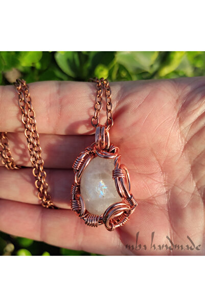 mba handmade jewelry Aytaşı Kristali El Yapımı Otantik Kolye - Tek Ürün