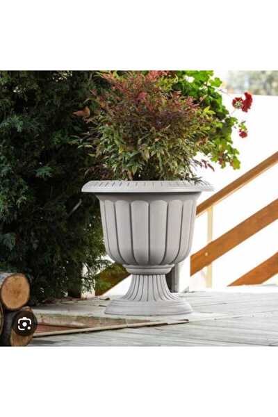 SERİNOVA BiDünya Nergis Saksı Dekoratif Kırık Beyaz 6 Litre