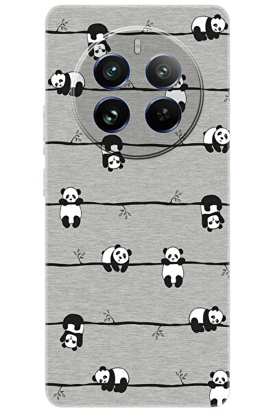 realme 12 Pro (RMX3842) Uyumlu Kılıf Desen Baskılı Silikon Pandalar STK:751 C...