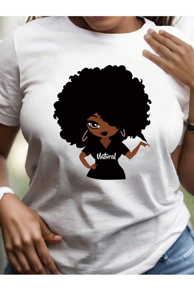 over head oh Ženska bela prirodna ženska Štampano velika veličina T-shirt