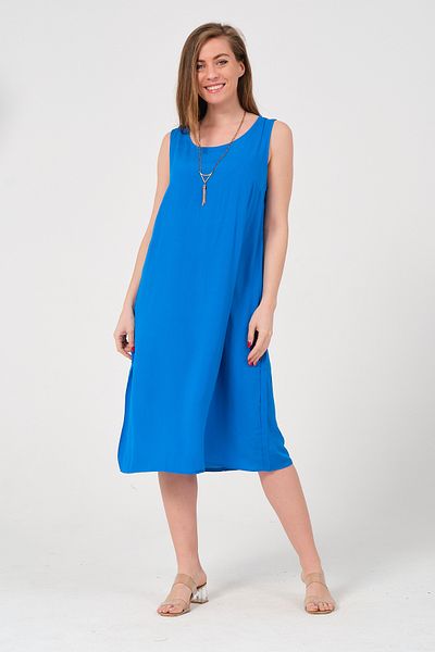 Eceyaman moda Women's Dark Blue Large Size Dress