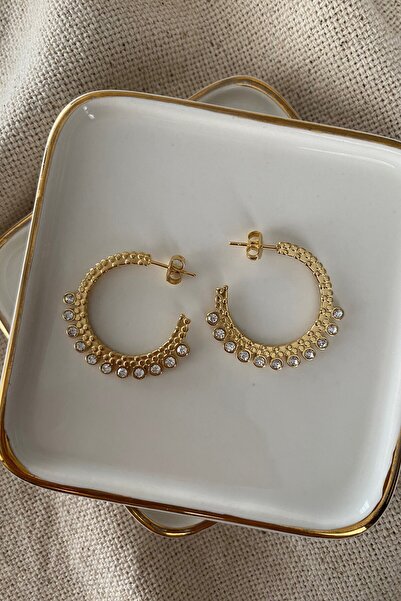 fuya design حلق من الفولاذ المطروق بحواف مرصعة بالأحجار