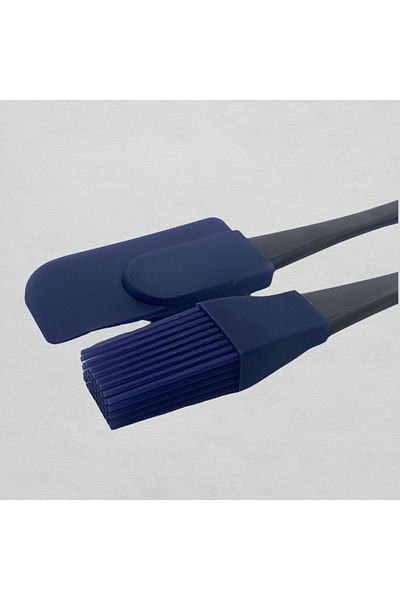 Dore Voir 2-Piece Egg Brush and Stripping Spatula with Silicone Tip Acrylic Handle - Navy Blue Color