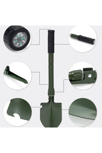 Orgaz Portatif Çantalı Pusulalı Katlanabilir Kazma Kürek Kamp Seti