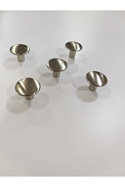 ARON (5 ADET) Metax Düz Düğme Kulp (İNOX) Mobilya Vestiyer Şifonyer Çekmece D...