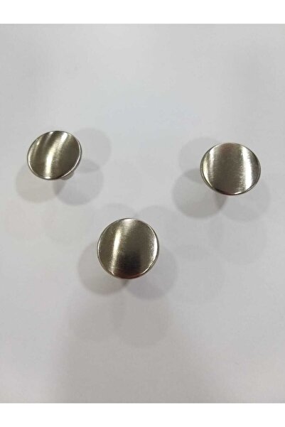 ARON (3 ADET) Metax Düz Düğme Kulp (İNOX) Mobilya Vestiyer Şifonyer Çekmece D...