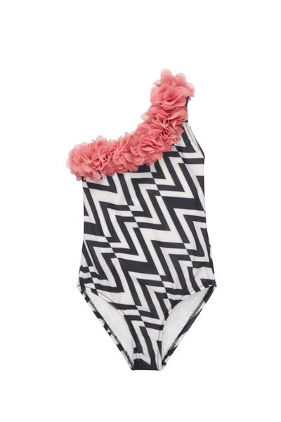 SHELLSEA Girl's Black One Shoulder Swimsuit