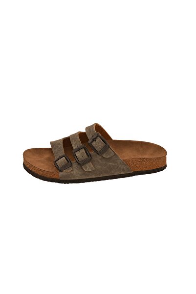 JustBow Unisex Khaki Slippers