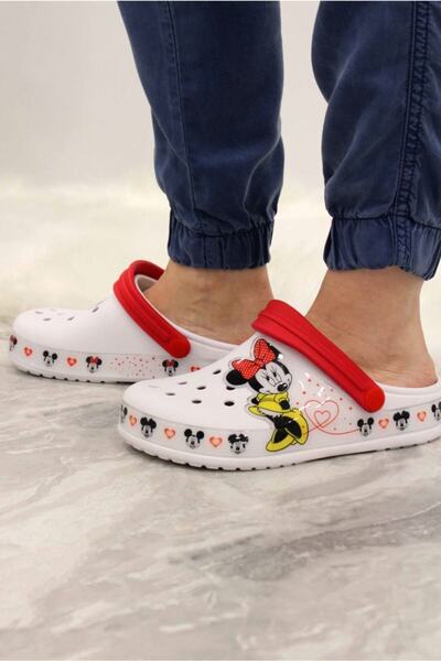 solariz Біло-червоні тапочки Mky Mouse з малюнком, щодня, багатокольорові, нековзні, для пляжу, басейну, лікарні, медсестри