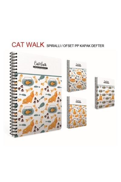 Gıpta Catwalk Kalın Kapak Spiralli Kareli 120 Yaprak Defter 17x24