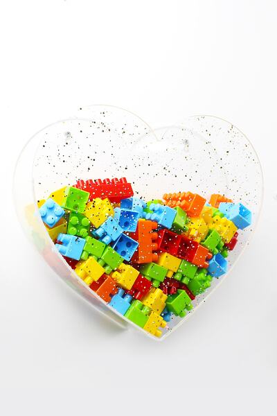 Turkuaz Oyuncak Kutusu - Oyuncak Saklama Sepeti Kalp