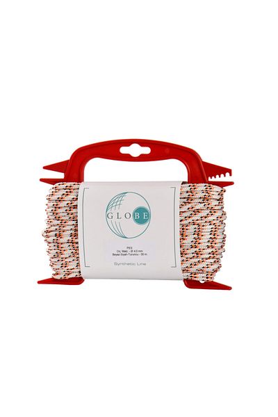 Globe 4.0 Mm Polyester Multi-Purpose Rope - White-black-orange - 30 M