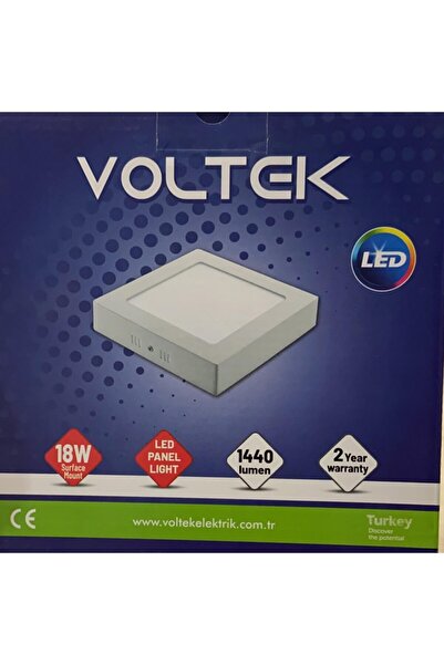 Voltek Kare Sıva Üstü Slim Led Panel Armetür 18w Beyaz