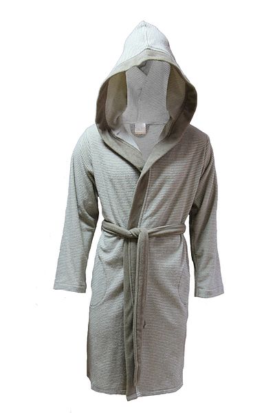 Lucy and Home Μπουρνούζι ταξιδιού 100% βαμβάκι Unisex ριγέ Μπεζ