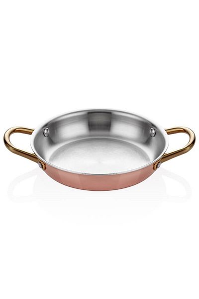 Altınbaşak Luxury Brass Copper Egg Pan with Handle 16 cm