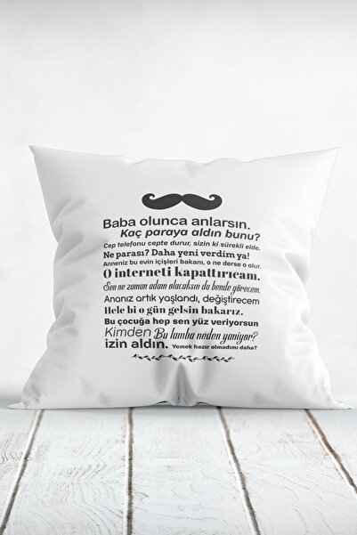 WixelArt Baba Sözleri Baskılı Yastık