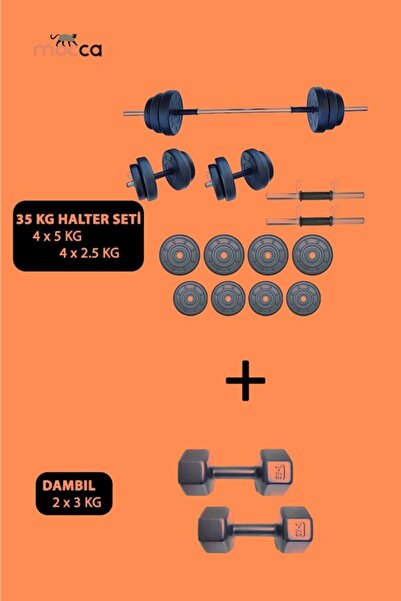 Mocca Style 35 Kg Halter Seti ( 2 X 3kg) Dambıl Seti Toplam Ağırlık 41 Kg