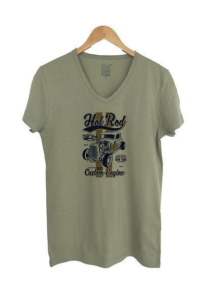 Raf Coll Μπλουζάκι Unisex με στάμπα V-Neck Water Green