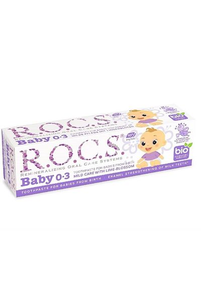 R.O.C.S. معجون أسنان قابل للانزلاق بخلاصة الزيزفون للأطفال من عمر 0 إلى 3 سنوات - 35 مل