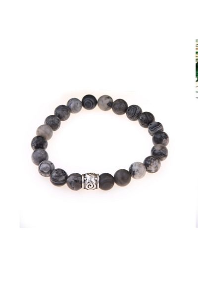 OSMANLI DOĞAL TAŞ Certified Gray Jasper Bracelet