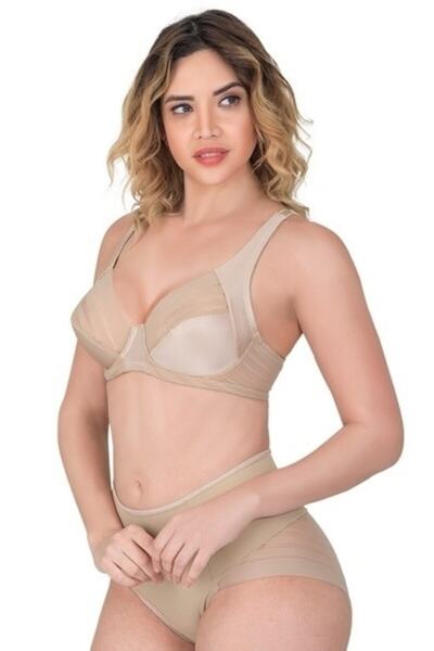 Emay Korse Екрю C-кубок, бюстгальтер з підтягуванням, комплект трусиків 177