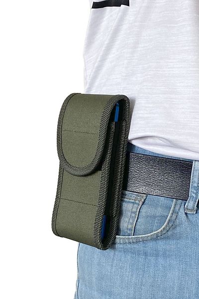 Lederax Ld170 Canvas Fabric Velcro Cover Phone Case Attached to Belt