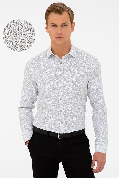 Pierre Cardin Πουκάμισο Χακί Slim Fit