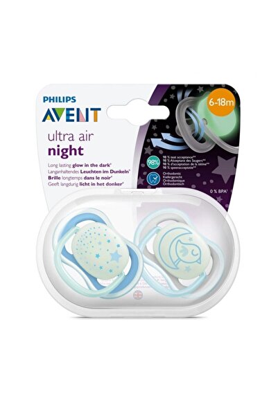 Philips Avent Ultra Air Karanlıkta Parlar Silikon Emzik 6-18 Ay Mavi
