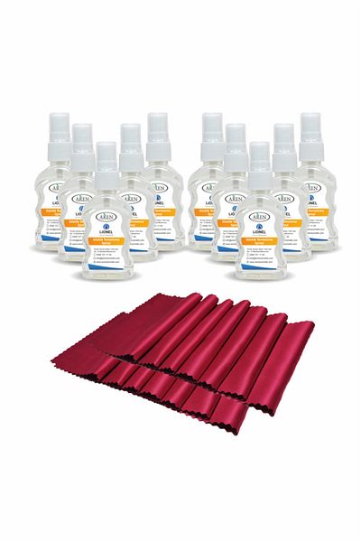 Lionel Glasses Cleaning Solution 10 Pieces + 10 Pieces Microfiber Cloth