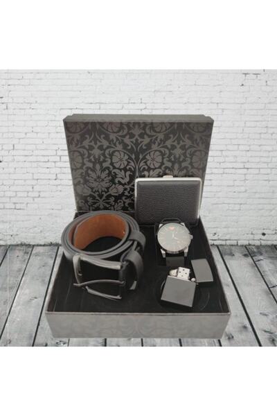 POLO Rucci Babalar Gününe Özel Saat & Zippo Çakmak & Tabaka & Kemer Hediye Seti
