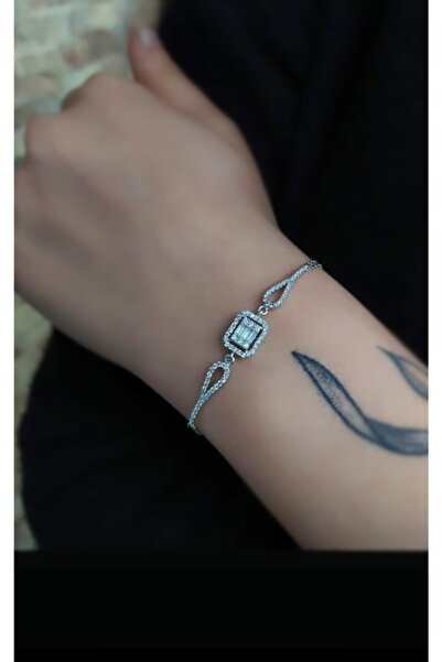 Erer Gümüş Kadın Baget Taşlı Gümüş Bileklik El875rt2