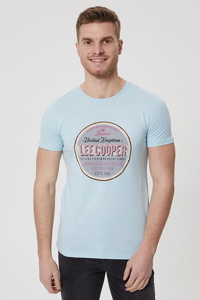Lee Cooper Men's Enzo O Neck T-Shirt A.Blue 212 LCM242032
