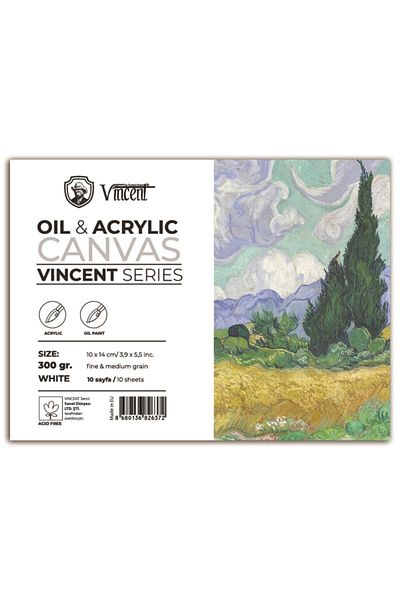 Vincent Vincent 300g 10cmx14cm Acrylic Oil Paint Notebook - 10 Sheets Canvas