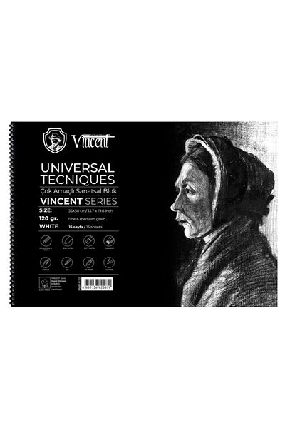 Vincent Vincent Universal Techniques White 120g 35x50 15 Sheets Multi-Purpose Notebook