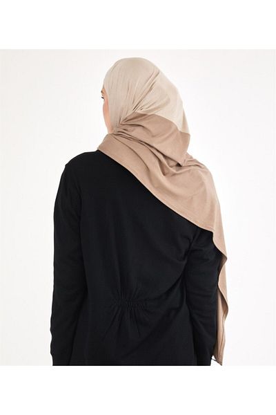Differenza Two-Color Combed Cotton Shawl Dark Mink \ Light Mink