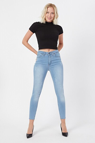 Ramrod Jeans Жіночі джинси з високою талією, світло-сині, прямі, облягаючі