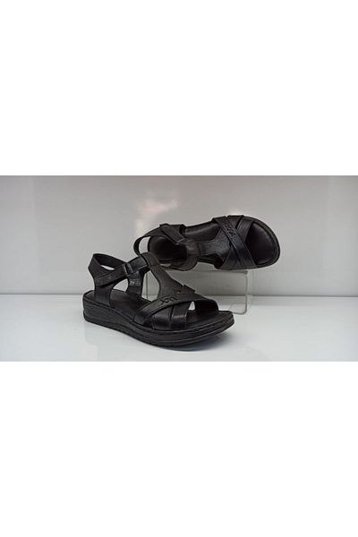 CHOPPER Women's Black Anatomical Leather Sandals