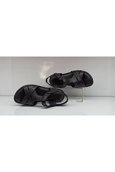 CHOPPER Kadın Siyah Anatomik Deri Sandalet