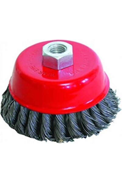 Biotech Burgulu Çanak Tel Fırça 65mm Örgü Çelik Fırça Matkap Ucu Pas Boya Sökücü