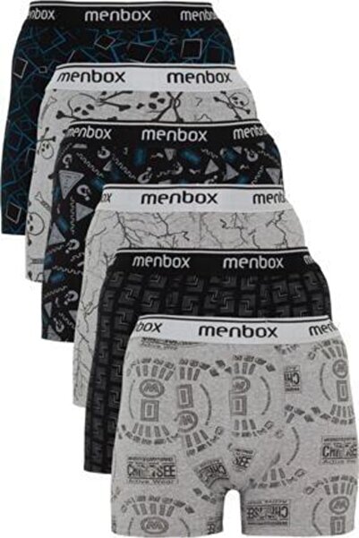 ruby socks Desenli 12 Li Paket Likralı Klasik Erkek Boxer